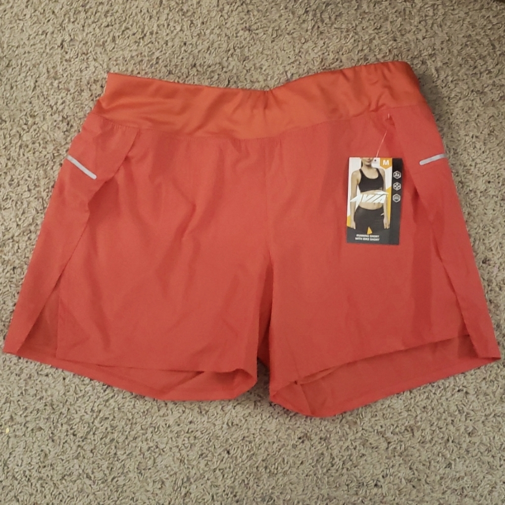 Begonia Pink Avia Running Shorts w/ Bike Short, Size M 8/10